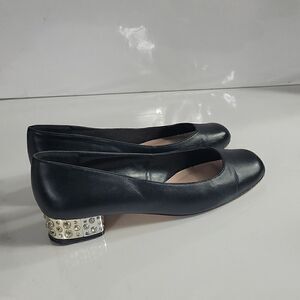 Dune London Black Gem Heeled Closed Toe Shoe